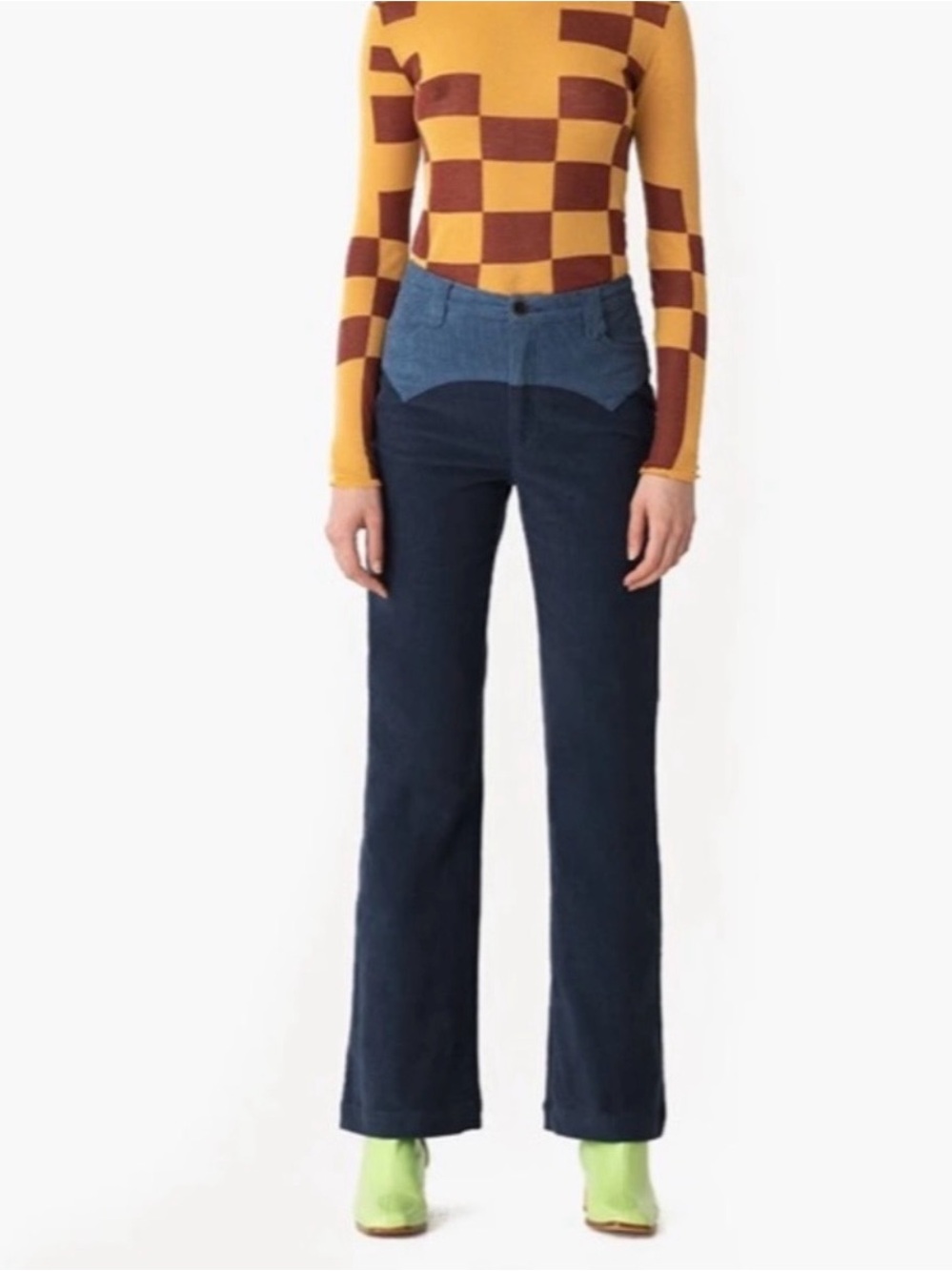 Paloma Wool Bravo Pants Women's 40 US(6-8) High Rise Corduroy Western Yoke Cords